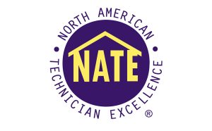 NATE logo in purple color and white background